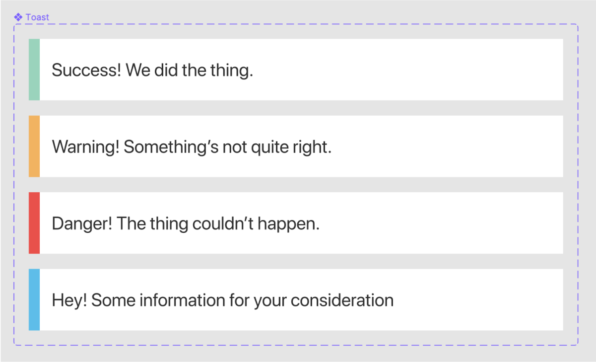 An illustration of of the toast component