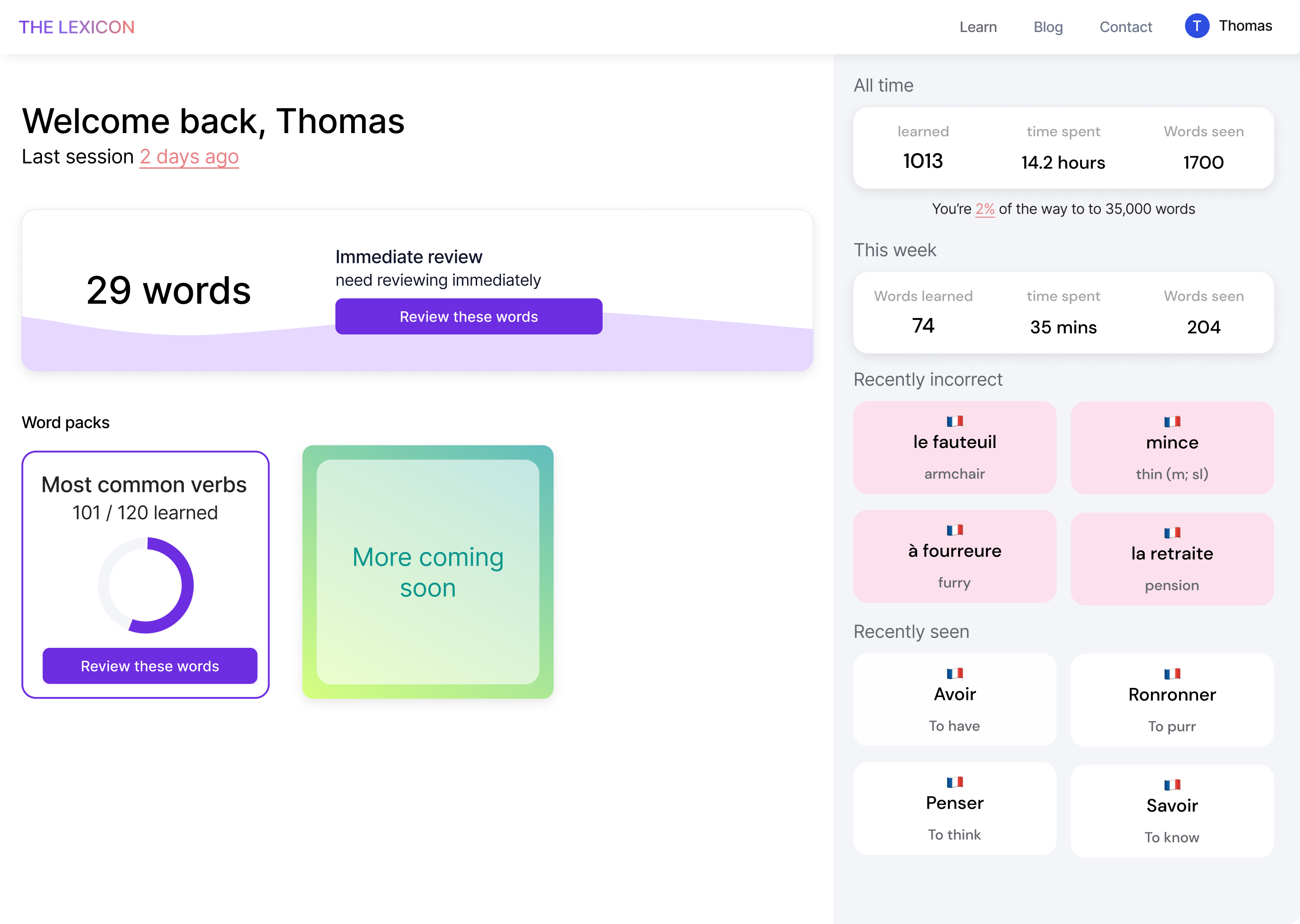 the lexicon dashboard